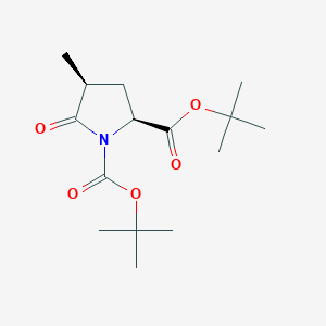 Di-tert-butyl (2S,4S)-4-methyl-5-oxopyrrolidine-1,2-dicarboxylate chemical structure (CAS 144345-38-0)