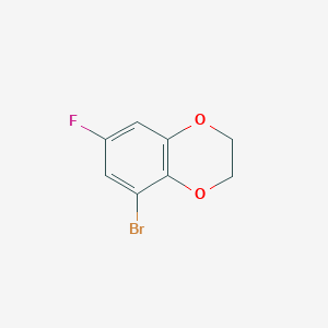 5-Bromo-7-fluoro-2,3-dihydrobenzo[b][1,4]dioxine chemical structure (CAS 1443538-54-2)