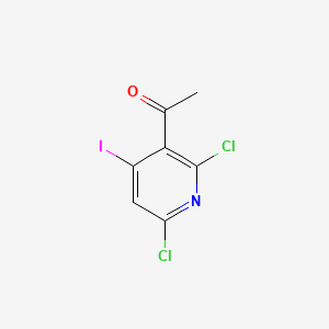1-(2,6-Dichloro-4-iodopyridin-3-yl)ethan-1-one chemical structure (CAS 1443680-02-1)