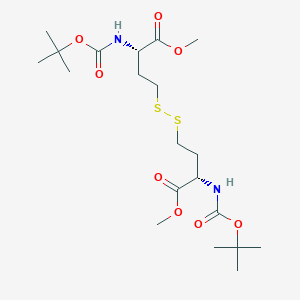 Dimethyl 4,4'-disulfanediyl(2S,2'S)-bis(2-((tert-butoxycarbonyl)amino)butanoate) chemical structure (CAS 144373-70-6)