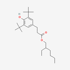 2-Ethylhexyl 3-(3,5-di-tert-butyl-4-hydroxyphenyl)propanoate chemical structure (CAS 144429-84-5)