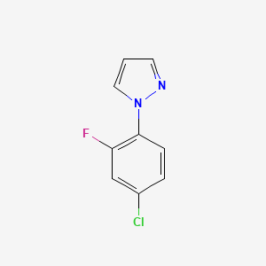 1-(4-Chloro-2-fluorophenyl)-1H-pyrazole chemical structure (CAS 1444302-83-3)