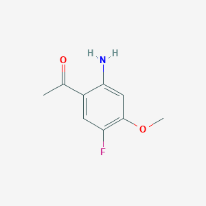 1-(2-Amino-5-fluoro-4-methoxyphenyl)ethan-1-one chemical structure (CAS 1444356-81-3)