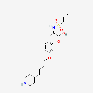 (S)-2-(Butylsulfonamido)-3-(4-(4-(piperidin-4-yl)butoxy)phenyl)propanoic acid chemical structure (CAS 144494-65-5)