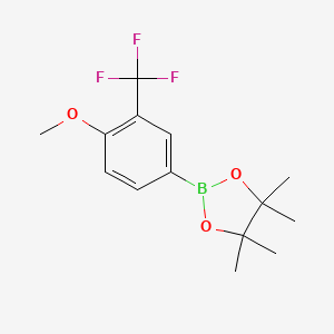 2-(4-Methoxy-3-(trifluoromethyl)phenyl)-4,4,5,5-tetramethyl-1,3,2-dioxaborolane chemical structure (CAS 1445019-24-8)