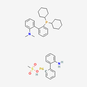 Methanesulfonato[2-(dicyclohexylphosphino)-2'-(N,N-dimethylamino)-1,1'-biphenyl](2'-amino-1,1'-biphenyl-2-yl)palladium(II) chemical structure (CAS 1445085-87-9)