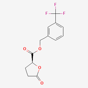 3-(Trifluoromethyl)benzyl (S)-5-oxotetrahydrofuran-2-carboxylate chemical structure (CAS 1445703-64-9)