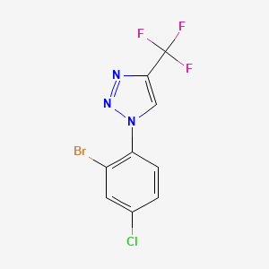 1-(2-Bromo-4-chlorophenyl)-4-(trifluoromethyl)-1H-1,2,3-triazole chemical structure (CAS 1445866-55-6)