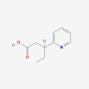 3-(Pyridin-2-yl)pentanoic acid chemical structure (CAS 1445893-01-5)
