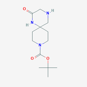 tert-Butyl 2-oxo-1,4,9-triazaspiro[5.5]undecane-9-carboxylate chemical structure (CAS 1445951-40-5)