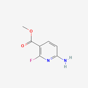 Methyl 6-amino-2-fluoronicotinate chemical structure (CAS 1445962-42-4)