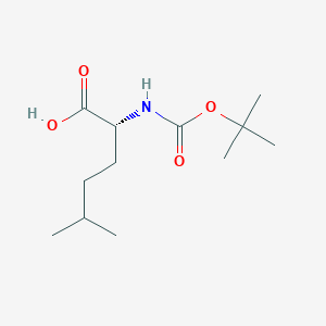 (R)-2-((tert-Butoxycarbonyl)amino)-5-methylhexanoic acid chemical structure (CAS 1445976-44-2)