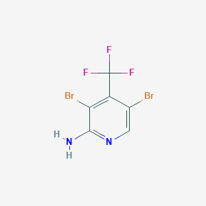 3,5-Dibromo-4-(trifluoromethyl)pyridin-2-amine chemical structure (CAS 1446182-32-6)