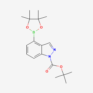 tert-Butyl 4-(4,4,5,5-tetramethyl-1,3,2-dioxaborolan-2-yl)-1H-indazole-1-carboxylate chemical structure (CAS 1446443-06-6)