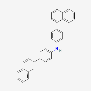 4-(Naphthalen-1-yl)-N-(4-(naphthalen-2-yl)phenyl)aniline chemical structure (CAS 1446448-95-8)