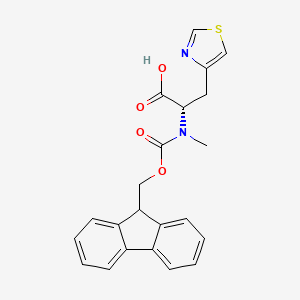(S)-2-((((9H-Fluoren-9-yl)methoxy)carbonyl)(methyl)amino)-3-(thiazol-4-yl)propanoic acid chemical structure (CAS 1446478-22-3)
