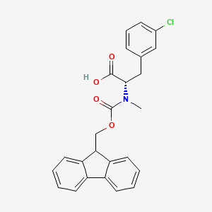 (S)-2-((((9H-Fluoren-9-yl)methoxy)carbonyl)(methyl)amino)-3-(3-chlorophenyl)propanoic acid chemical structure (CAS 1446478-28-9)