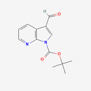 tert-Butyl 3-formyl-1H-pyrrolo[2,3-b]pyridine-1-carboxylate chemical structure (CAS 144657-66-9)