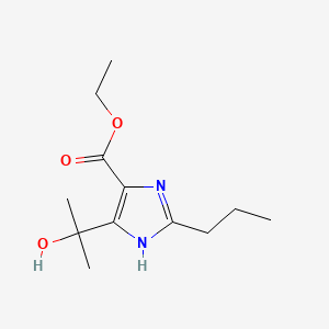 Ethyl 4-(1-hydroxy-1-methylethyl)-2-propylimidazole-5-carboxylate chemical structure (CAS 144689-93-0)
