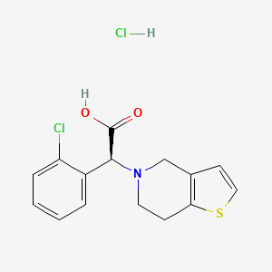 (S)-2-(2-Chlorophenyl)-2-(6,7-dihydrothieno[3,2-c]pyridin-5(4H)-yl)acetic acid hydrochloride chemical structure (CAS 144750-42-5)