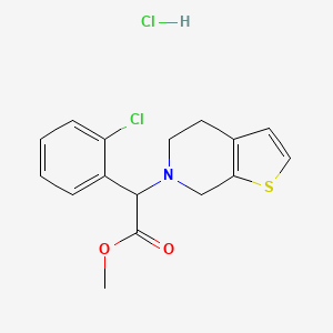 Methyl 2-(2-chlorophenyl)-2-(4,5-dihydrothieno[2,3-c]pyridin-6(7H)-yl)acetate hydrochloride chemical structure (CAS 144750-52-7)