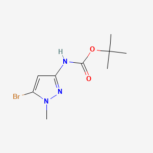 tert-Butyl (5-bromo-1-methyl-1H-pyrazol-3-yl)carbamate chemical structure (CAS 1447607-89-7)