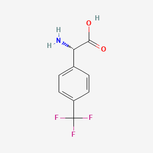 (S)-2-Amino-2-(4-(trifluoromethyl)phenyl)acetic acid chemical structure (CAS 144789-75-3)