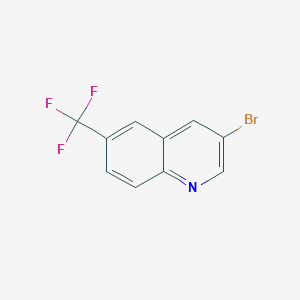 3-bromo-6-(trifluoromethyl)quinoline chemical structure (CAS 1447953-13-0)