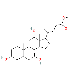 (R)-Methyl 4-((3R,5S,7R,8R,9S,10S,12S,13R,14S,17R)-3,7,12-trihydroxy-10,13-dimethylhexadecahydro-1H-cyclopenta[a]phenanthren-17-yl)pentanoate chemical structure (CAS 1448-36-8)