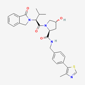 (2S,4R)-4-Hydroxy-1-((S)-3-methyl-2-(1-oxoisoindolin-2-yl)butanoyl)-N-(4-(4-methylthiazol-5-yl)benzyl)pyrrolidine-2-carboxamide chemical structure (CAS 1448188-57-5)