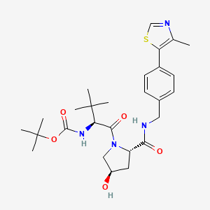tert-Butyl ((S)-1-((2S,4R)-4-hydroxy-2-((4-(4-methylthiazol-5-yl)benzyl)carbamoyl)pyrrolidin-1-yl)-3,3-dimethyl-1-oxobutan-2-yl)carbamate chemical structure (CAS 1448189-98-7)
