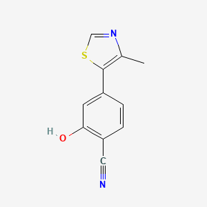 2-Hydroxy-4-(4-methylthiazol-5-yl)benzonitrile chemical structure (CAS 1448190-10-0)