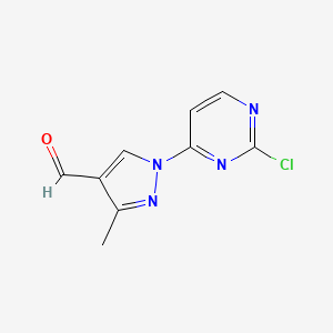 1-(2-Chloropyrimidin-4-yl)-3-methyl-1H-pyrazole-4-carbaldehyde chemical structure (CAS 1448307-66-1)