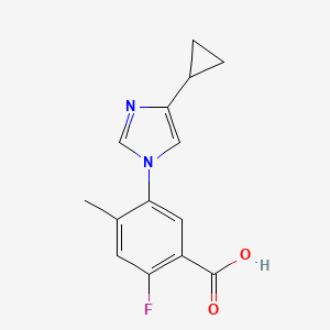 5-(4-Cyclopropyl-1H-imidazol-1-yl)-2-fluoro-4-methylbenzoic acid chemical structure (CAS 1448508-47-1)