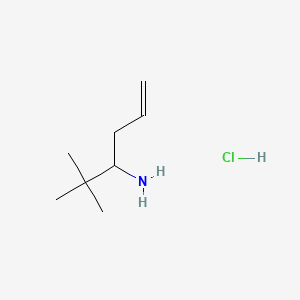2,2-Dimethylhex-5-en-3-amine hydrochloride chemical structure (CAS 1448804-55-4)