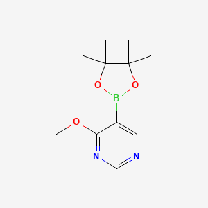 4-Methoxy-5-(4,4,5,5-tetramethyl-1,3,2-dioxaborolan-2-yl)pyrimidine chemical structure (CAS 1448869-98-4)