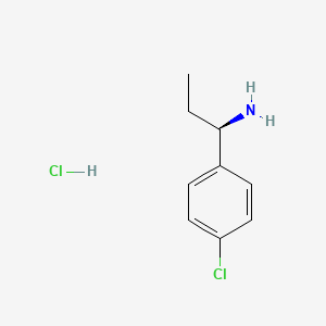 (R)-1-(4-Chlorophenyl)propan-1-amine hydrochloride chemical structure (CAS 1448902-18-8)