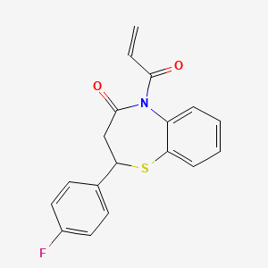 5-Acryloyl-2-(4-fluorophenyl)-2,3-dihydrobenzo[b][1,4]thiazepin-4(5H)-one chemical structure (CAS 1448990-73-5)