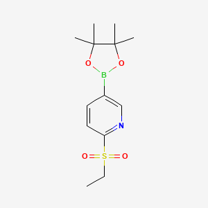 2-(Ethylsulfonyl)-5-(4,4,5,5-tetramethyl-1,3,2-dioxaborolan-2-yl)pyridine chemical structure (CAS 1449010-00-7)