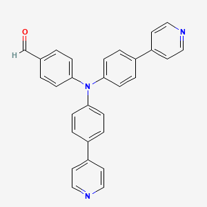 4-(Bis(4-(pyridin-4-yl)phenyl)amino)benzaldehyde chemical structure (CAS 1449315-89-2)
