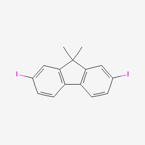 2,7-Diiodo-9,9-dimethyl-9H-fluorene chemical structure (CAS 144981-86-2)