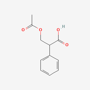 3-Acetoxy-2-phenylpropanoic acid chemical structure (CAS 14510-36-2)
