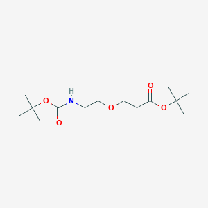 tert-Butyl 3-(2-((tert-butoxycarbonyl)amino)ethoxy)propanoate chemical structure (CAS 145119-18-2)
