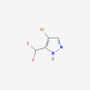 4-Bromo-5-(difluoromethyl)-1H-pyrazole chemical structure (CAS 1451392-65-6)