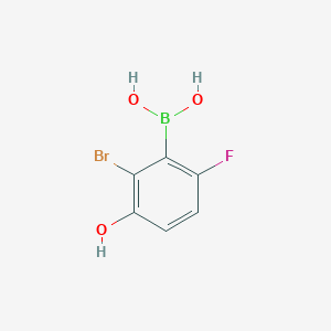 (2-Bromo-6-fluoro-3-hydroxyphenyl)boronic acid chemical structure (CAS 1451392-83-8)