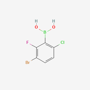 (3-Bromo-6-chloro-2-fluorophenyl)boronic acid chemical structure (CAS 1451393-00-2)