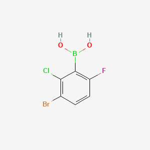 (3-Bromo-2-chloro-6-fluorophenyl)boronic acid chemical structure (CAS 1451393-16-0)