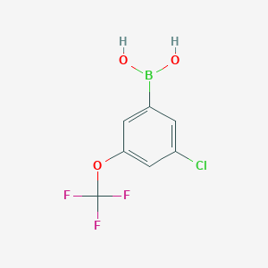 (3-Chloro-5-(trifluoromethoxy)phenyl)boronic acid chemical structure (CAS 1451393-40-0)