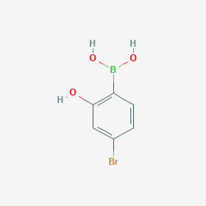 (4-Bromo-2-hydroxyphenyl)boronic acid chemical structure (CAS 1451393-43-3)
