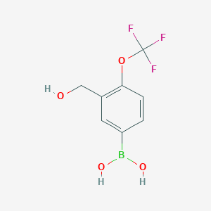 (3-(Hydroxymethyl)-4-(trifluoromethoxy)phenyl)boronic acid chemical structure (CAS 1451393-59-1)